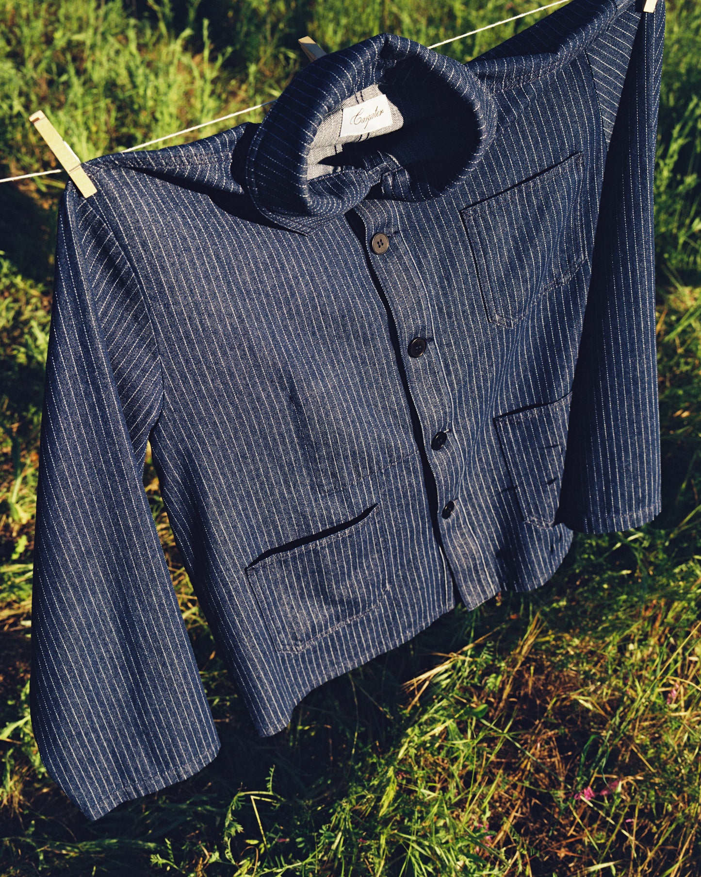 pinstripe denim chorecoat